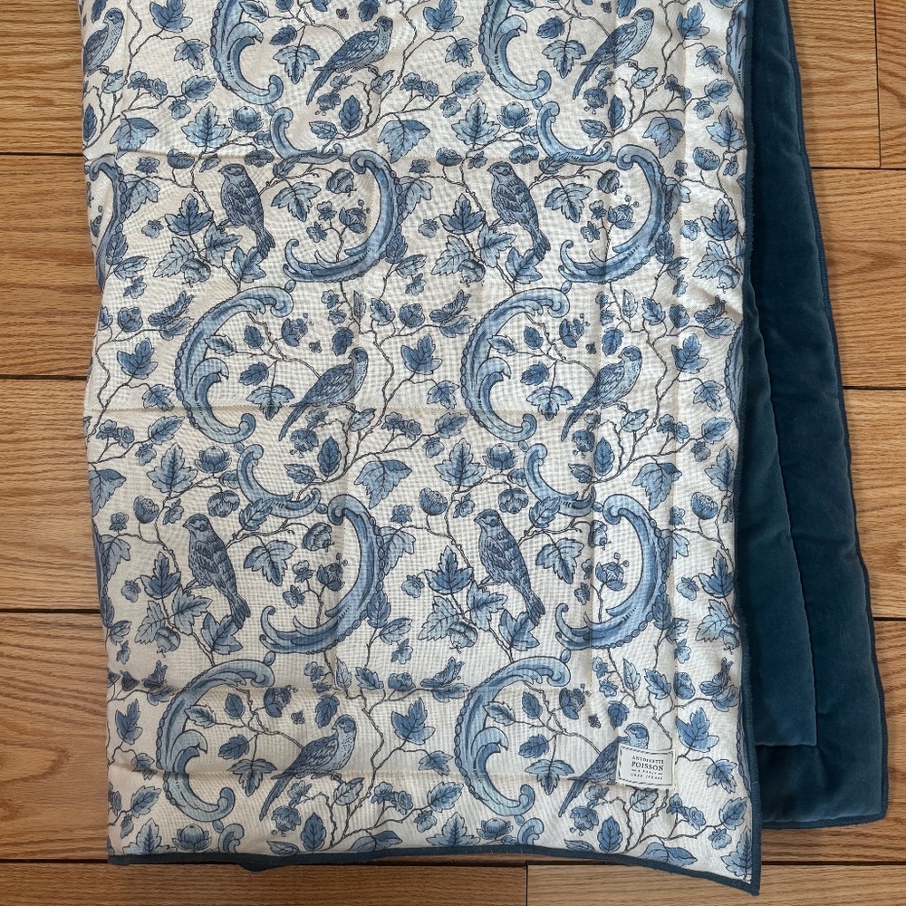 Sezane Antoinette Poisson Bedspread Quilt Blue Birds